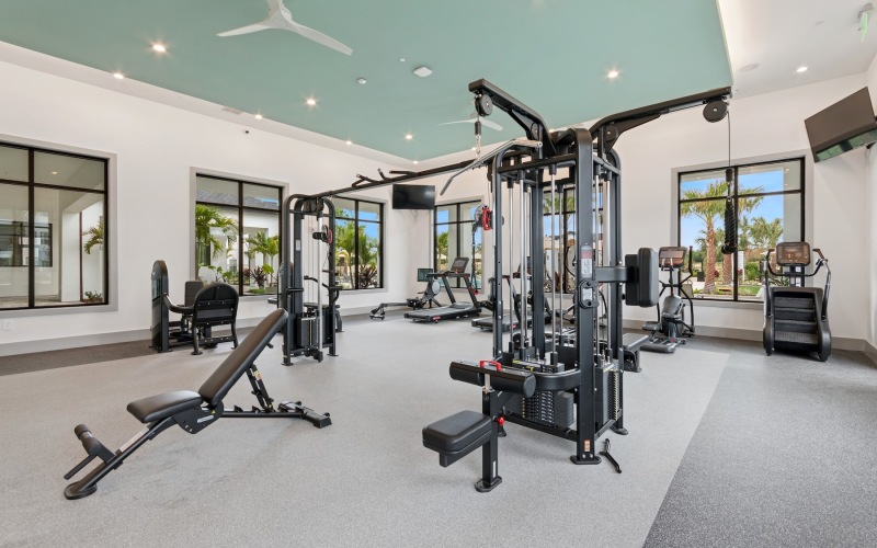 a gym with exercise equipment